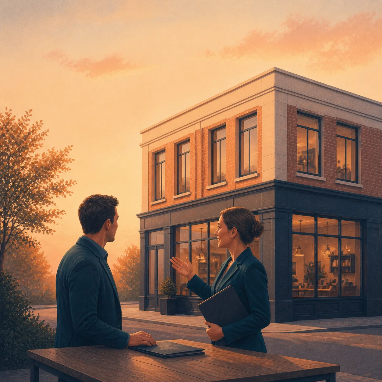 Commercial Investment Mortgage Editorial illustration for Commercial Investment Mortgage, showing a UK property finance scenario.