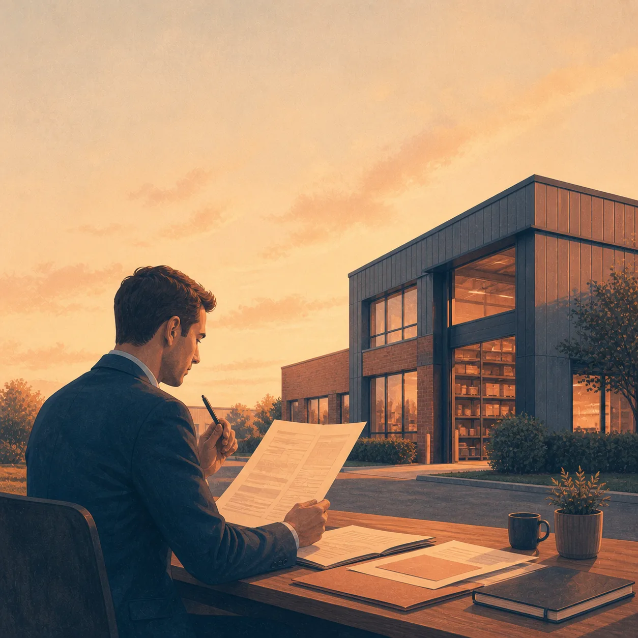 Commercial Mortgage Affordability Editorial illustration for Commercial Mortgage Affordability, showing a UK property finance scenario.